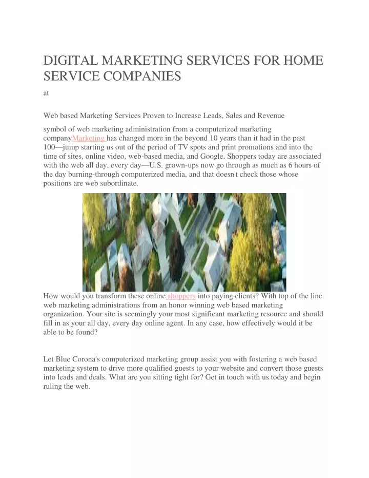 digital marketing services for home service