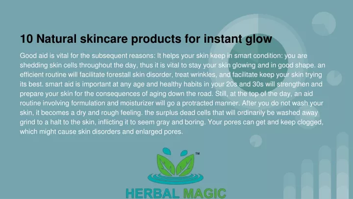 10 natural skincare products for instant glow