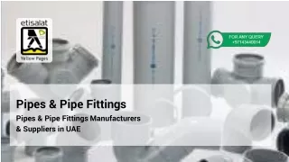 Pipes & Pipe Fittings Manufacturers & Suppliers in UAE