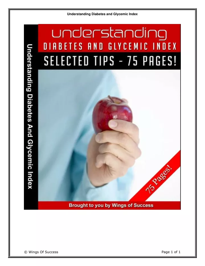 understanding diabetes and glycemic index