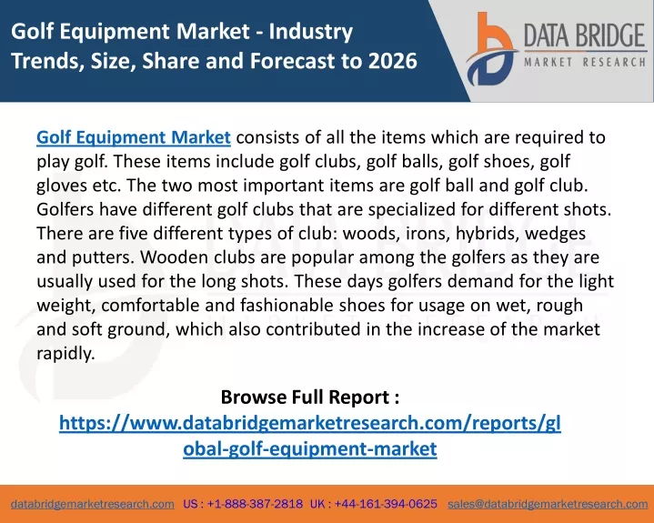 golf equipment market industry trends size share