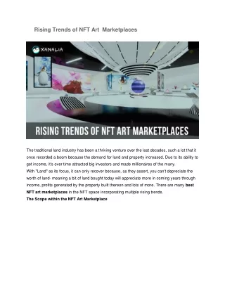 Rising Trends of NFT Art Marketplaces.