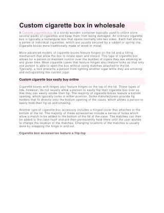 custom cigarette box in wholesale
