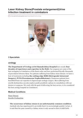 sriramakrishnahospital.com-Laser Kidney StoneProstate enlargementUrine Infection treatment in coimbatore (1)