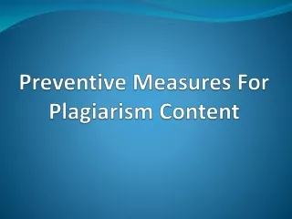 preventive measures for plagiarism content