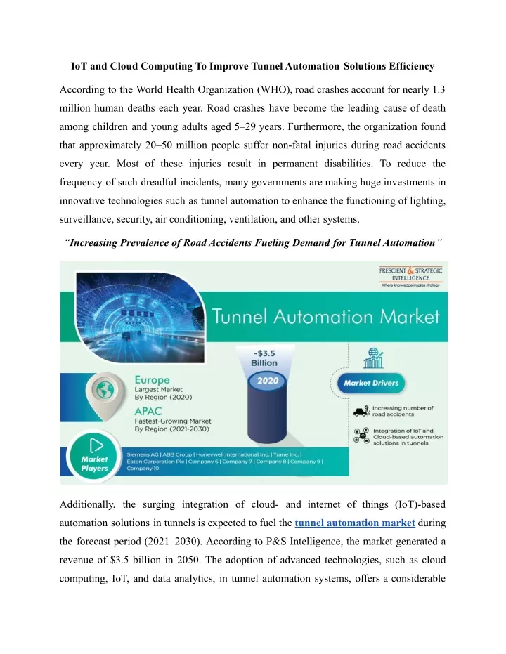 iot and cloud computing to improve tunnel