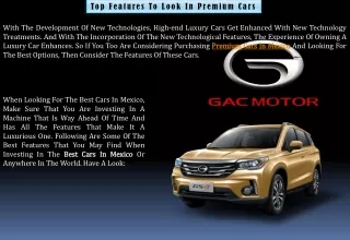 Premium Cars in Mexico - GAC Motor