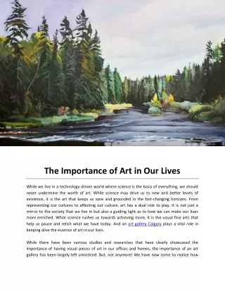 The Importance of Art in Our Lives