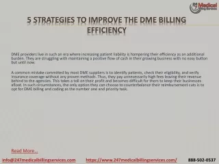 5 strategies to improve the dme billing efficiency