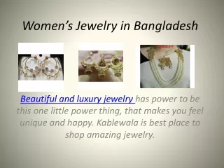 Women’s Jewellery in Bangladesh