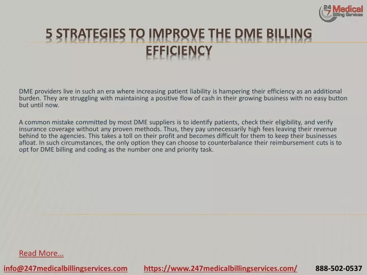 5 strategies to improve the dme billing efficiency