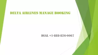 Delta Airlines Manage Booking  1-888-826-0067