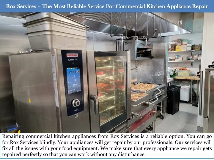 rox services the most reliable service for commercial kitchen appliance repair