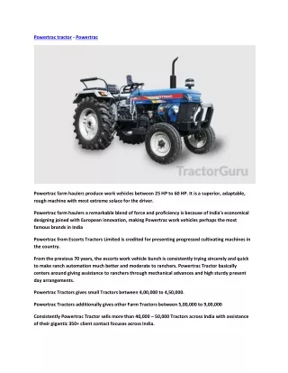 Powertrac tractor