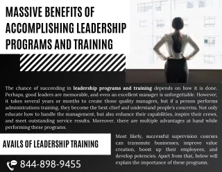 Massive Benefits of Accomplishing Leadership Programs and Training