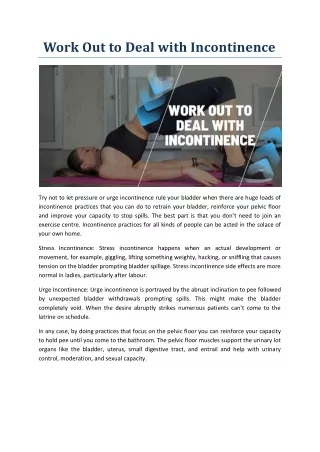 work out to deal with incontinence