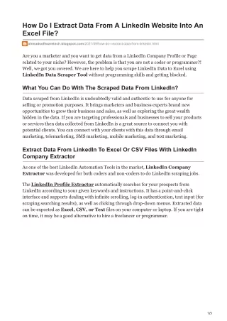 how do i extract data from a linkedin website