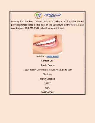 looking for the best dental clinic in charlotte