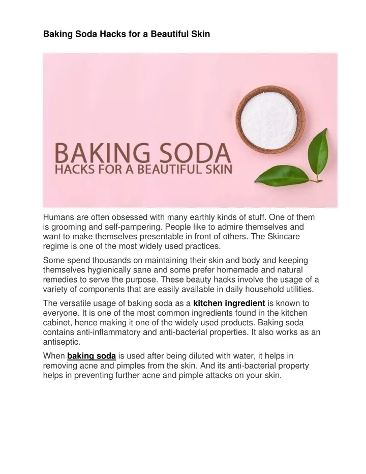 baking soda hacks for a beautiful skin