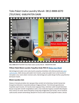 Toko Paket Usaha Laundry Murah  0812-8888-6070 [TELP/WA]  KABUPATEN DAIRI