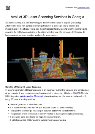 Avail of 3D Laser Scanning Services in Georgia