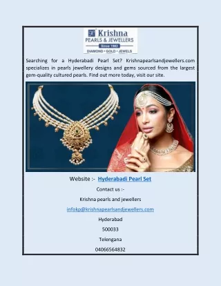 Hyderabadi Pearl Set | Krishnapearlsandjewellers.com