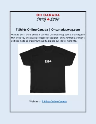 T Shirts Online Canada | Ohcanadaswag.com