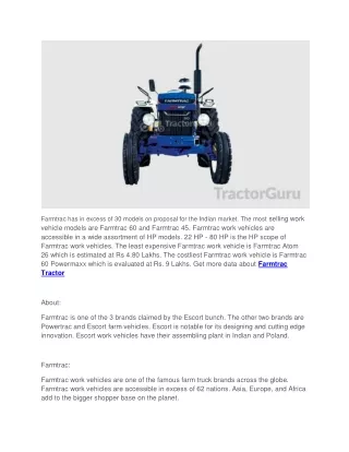 Farmtrac Tractors__
