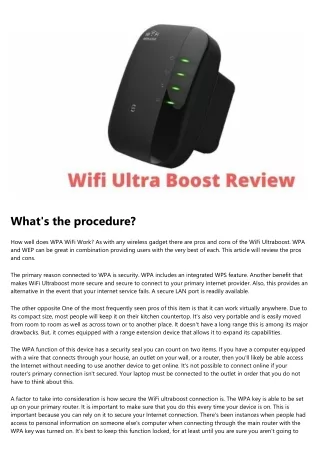 Getting The Wifi Ultra Boost Review To Work