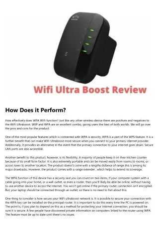 The Definitive Guide to Wifi Ultra Boost Review