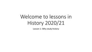 Welcome to lessons in History 2021/22