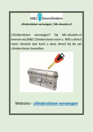 cilindersloten vervangen | Mc-sleutels.nl