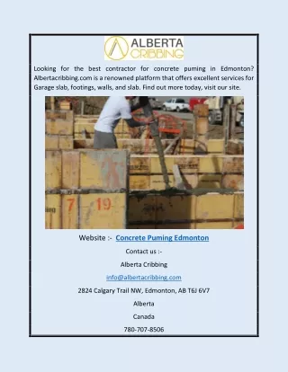 Concrete Puming Edmonton | Albertacribbing.com