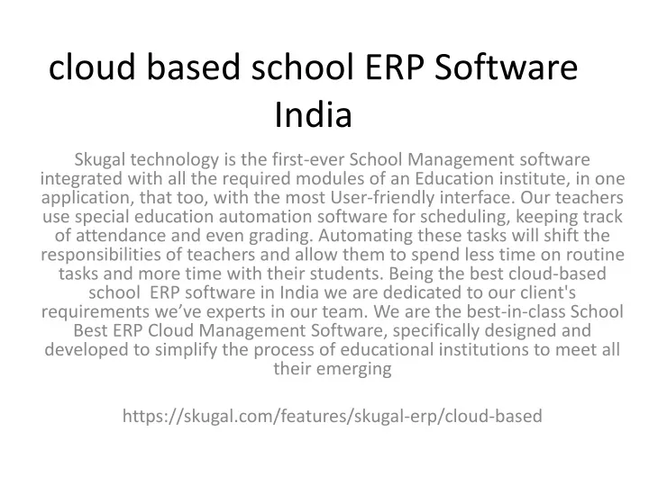 cloud based school erp software india