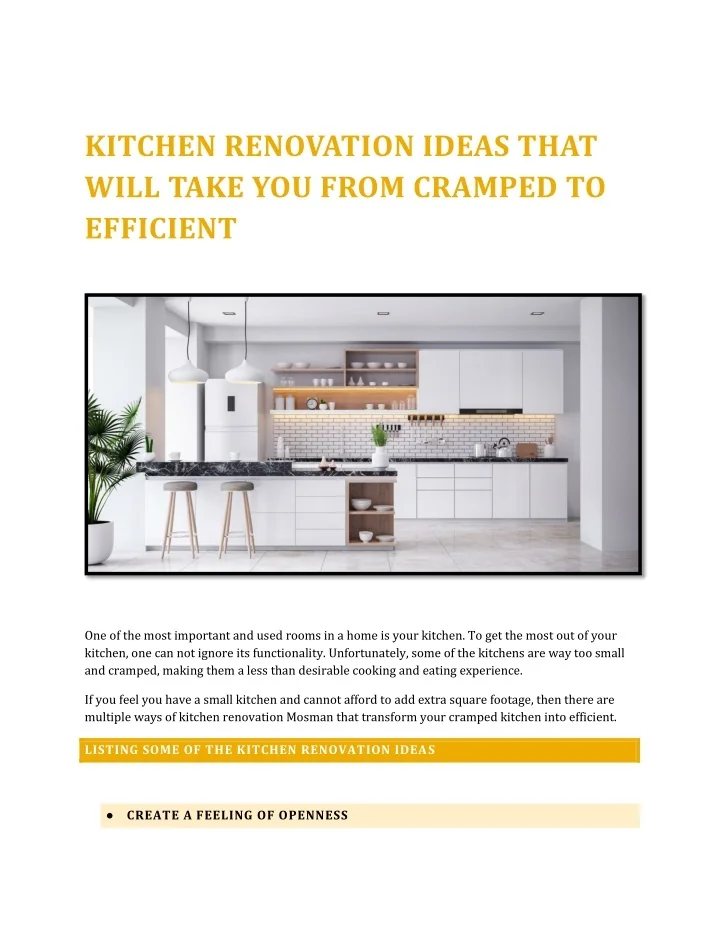 PPT - Kitchen Renovation Ideas that Will Take You from Cramped to ...