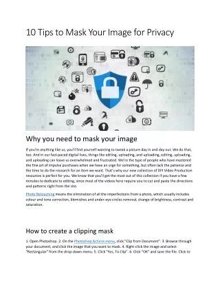 10 tips to mask your image for privacy