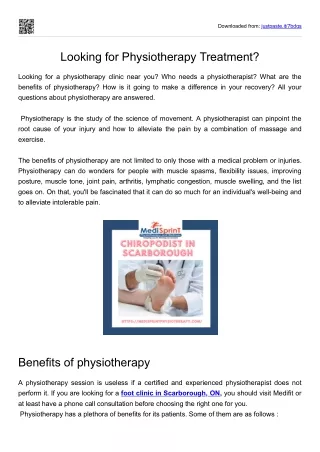 Looking for Phisotherpay Treatment- PDF