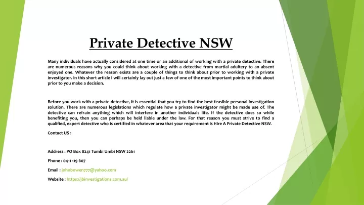 private detective nsw