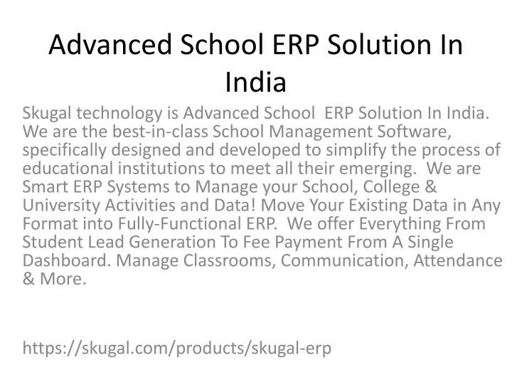 advanced school erp solution in india