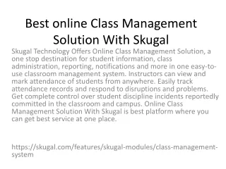 best online class management solution with skugal