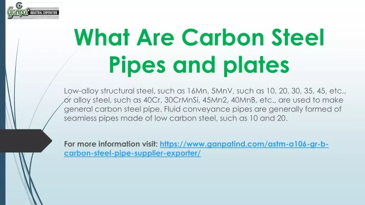 what are carbon steel pipes and plates