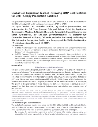 global cell expansion market growing