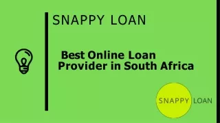 Snappy Loan – Best Online Loan Provider in South Africa
