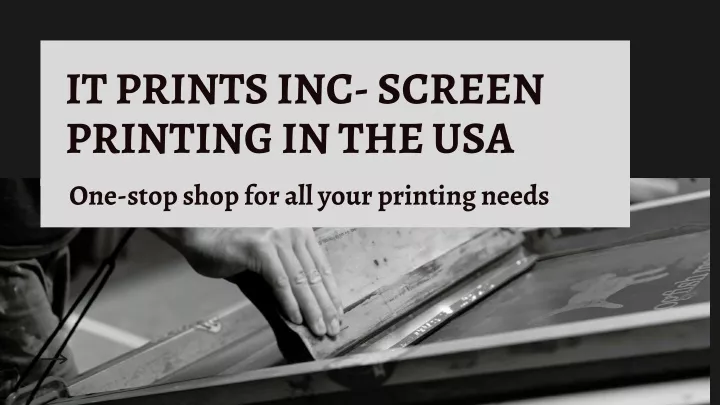 it prints inc screen printing in the usa one stop