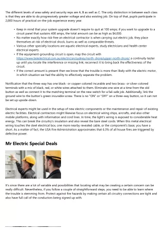 Types Of Electrical Repair Work Services