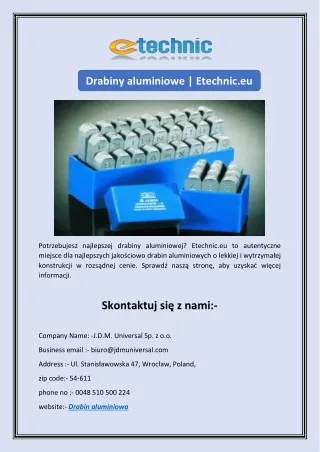 Drabiny aluminiowe | Etechnic.eu