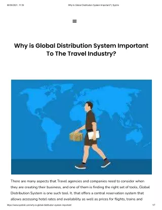 Why is Global Distribution System Important To The Travel Industry?