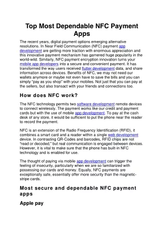 top most dependable nfc payment apps the recent