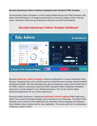 education bootstrap 5 admin templates dashboard