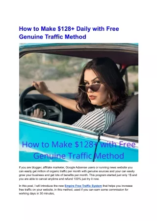 how to make 128 daily with free genuine traffic